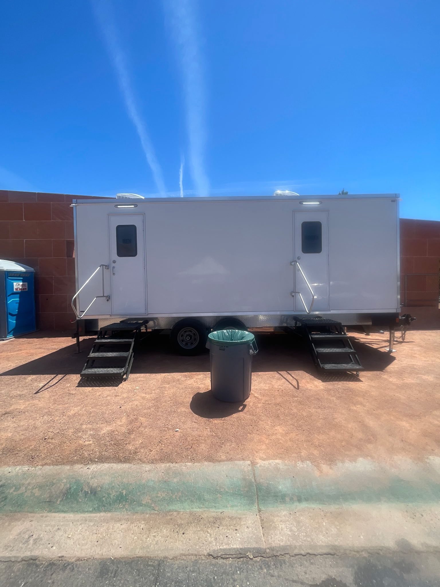 3 station restroom trailer delivered around Arizona