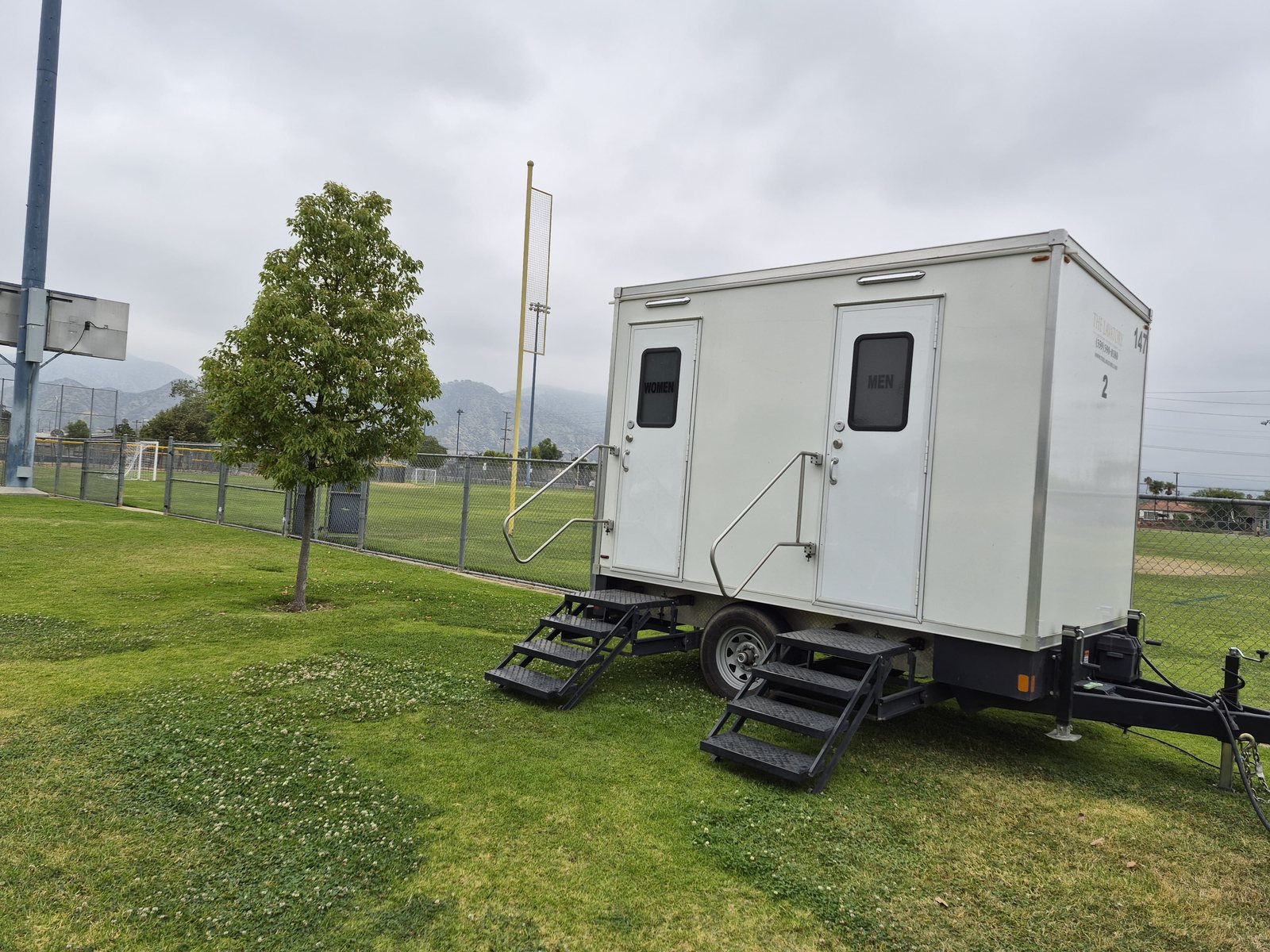 Photo of our 2 station restroom trailer offered near Arizona