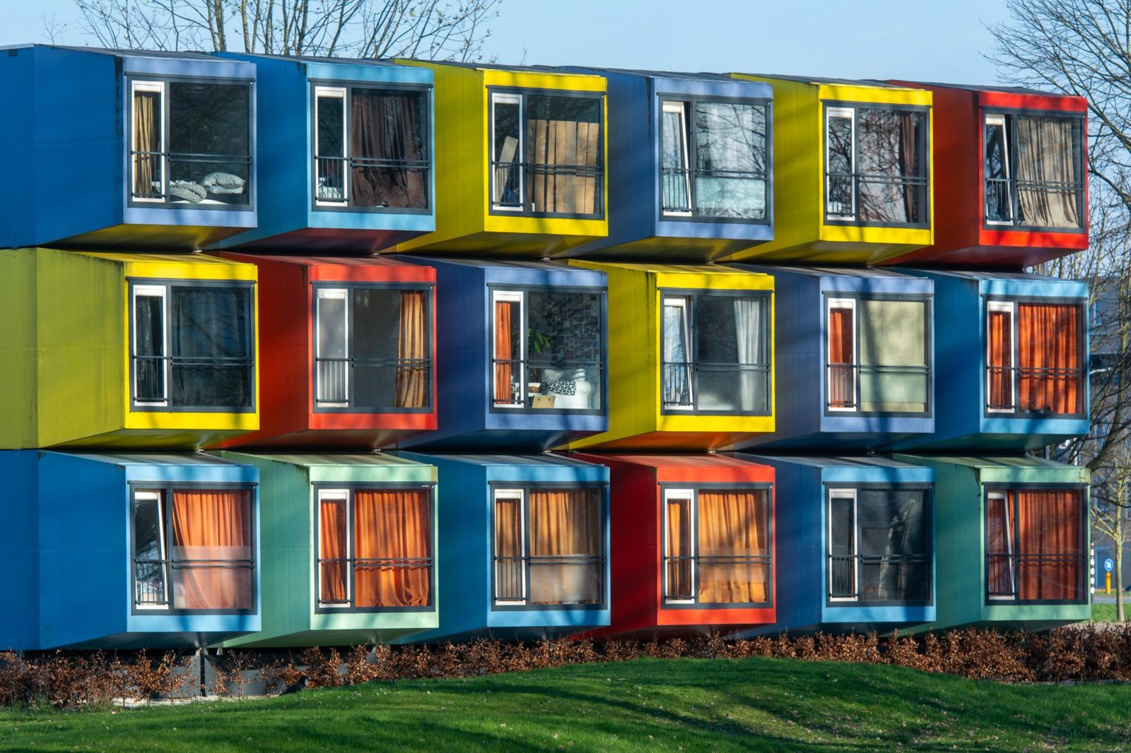 Stacked modular housing units