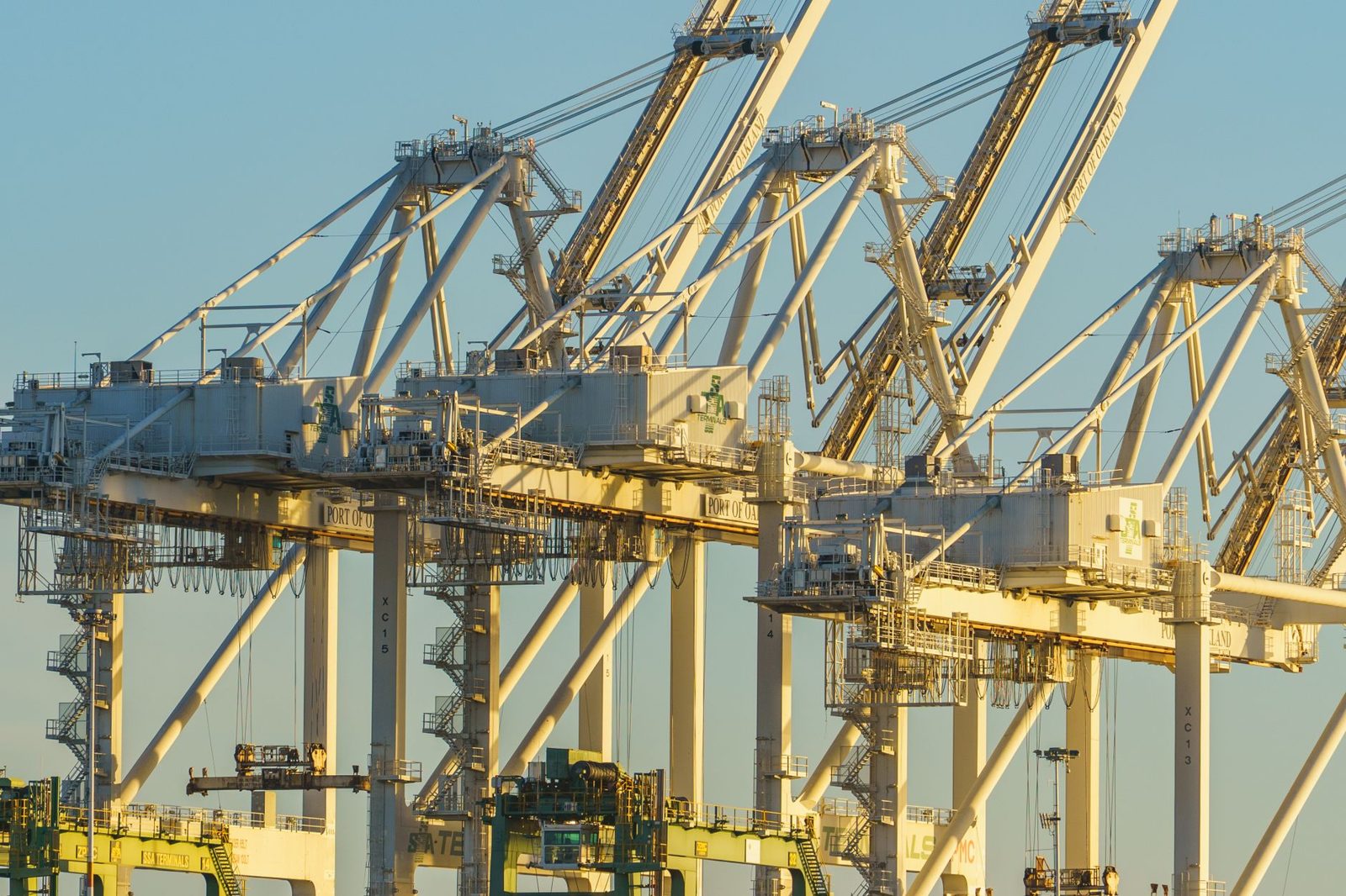 Container cranes at the Port of Los Angeles