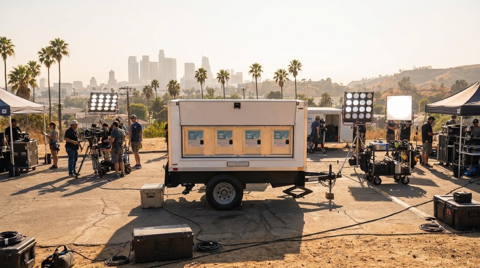 On-location shoots stage crews in the heat all day