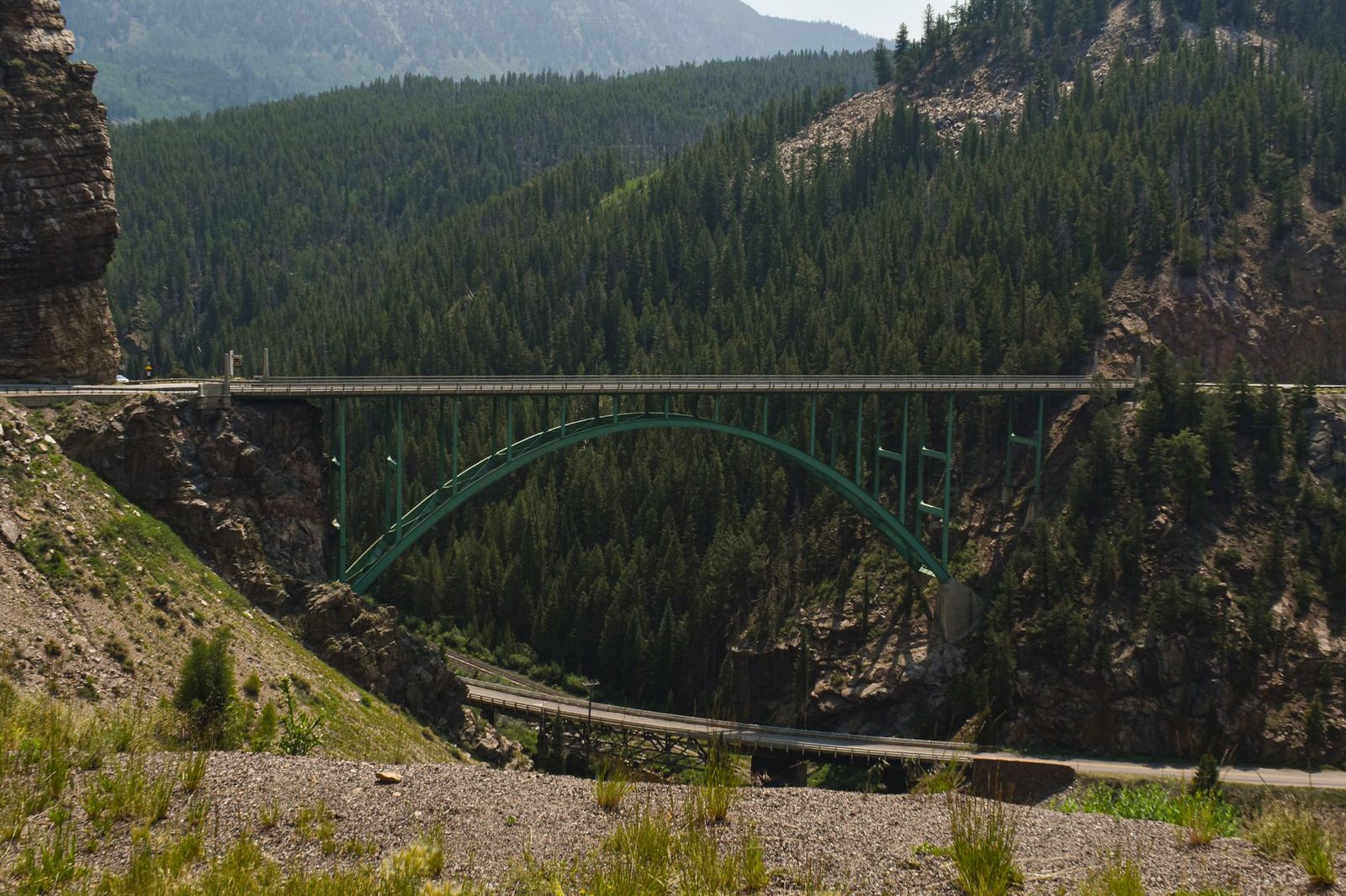The Red Cliff Bridge on U.S. 24 in the high mountains near Vail