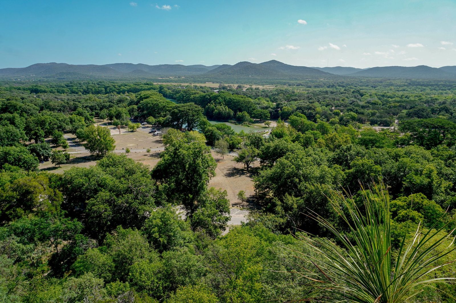 Green brush country under a wide sky in South Texas